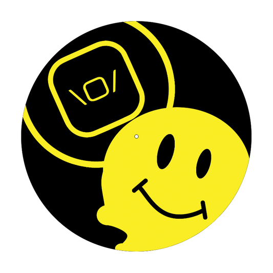 Acid Logo Slipmats - Jet Black & Yellow - Pair