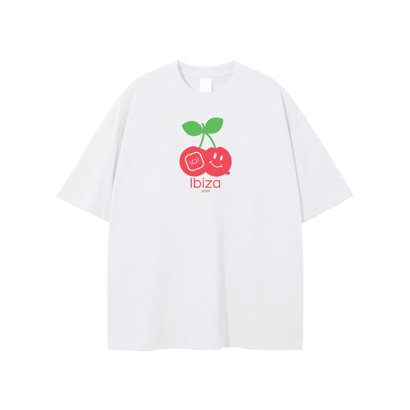 NEW! 2026 Collection - Ibiza 2026 Cherries T-Shirt (Unisex - White)