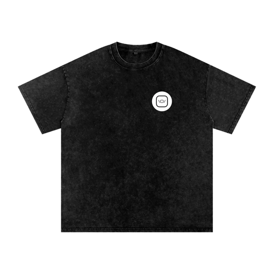 Bringthenoise// 'Twilight Zone' Oversize Acid Wash Unisex T-Shirt - Distressed Black MADE TO ORDER