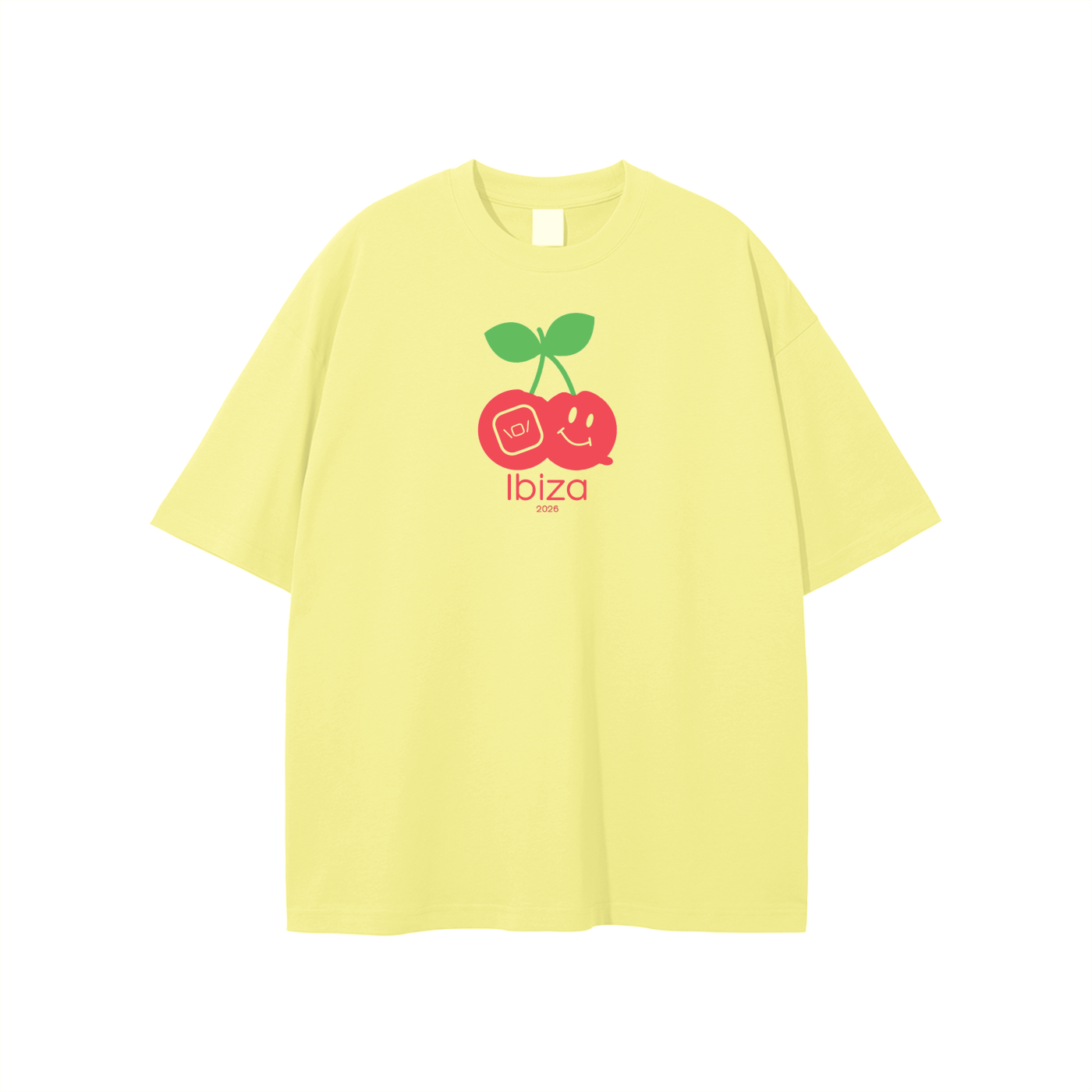 Bringthenoise// Ibiza 2026 Oversize Unisex T-Shirt - Acid Cherries
