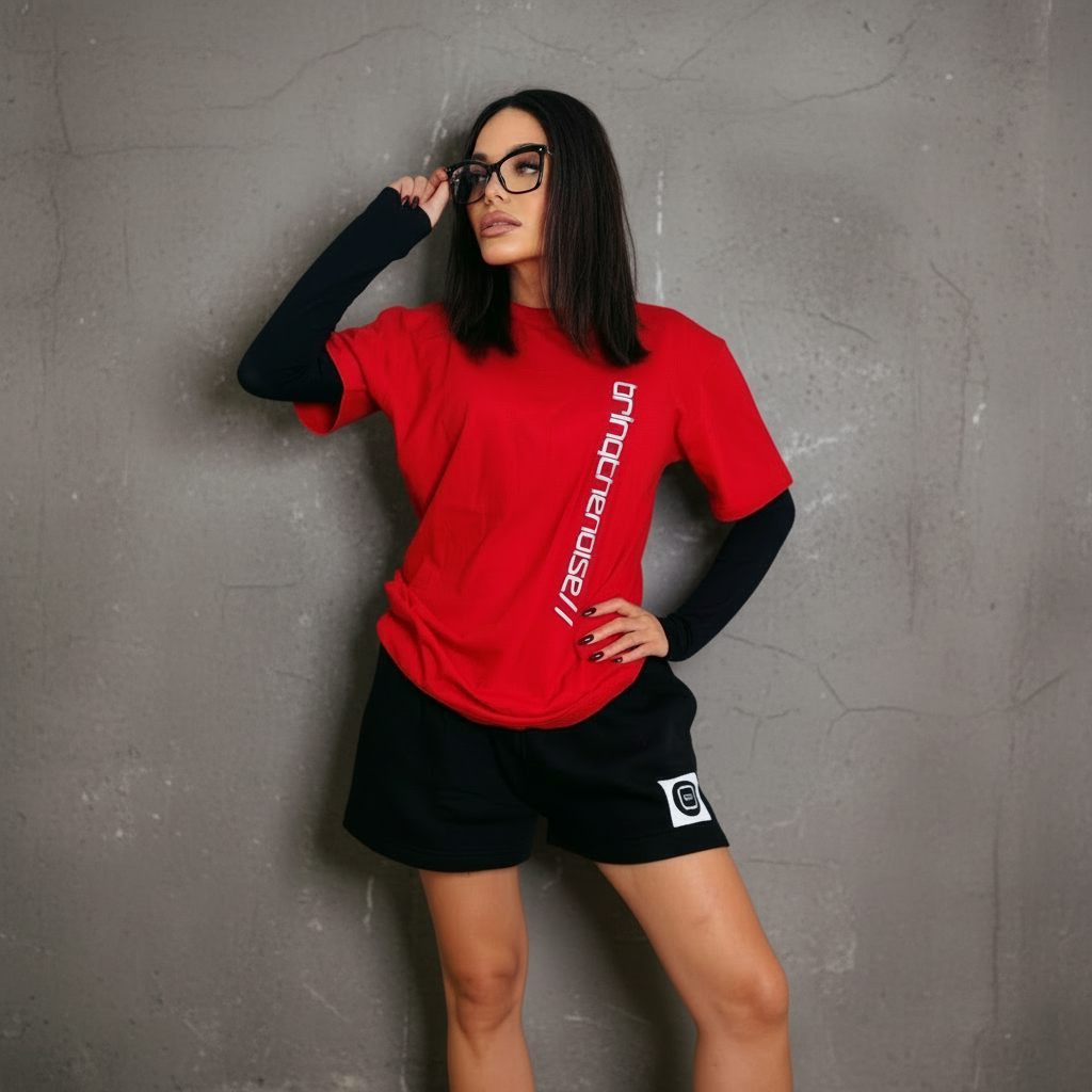 NEW! Bringthenoise Unisex Classic Text T-Shirt - Red